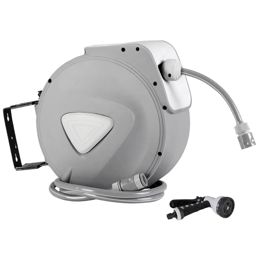 Water Hose Reel 20M Retractable Auto Rewind Spray Gun Garden - Mekamart Australia