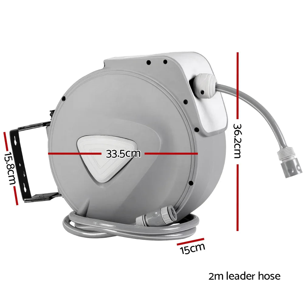 Water Hose Reel 20M Retractable Auto Rewind Spray Gun Garden - Mekamart Australia