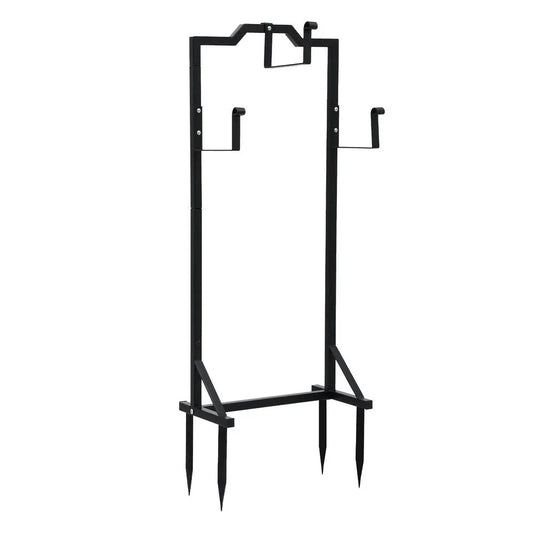 Green Fingers Garden Hose Holder Metal Portable Freestanding Hose Stand 4 Spikes Black - Mekamart Australia
