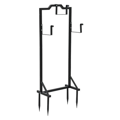Green Fingers Garden Hose Holder Metal Portable Freestanding Hose Stand 4 Spikes Black - Mekamart Australia