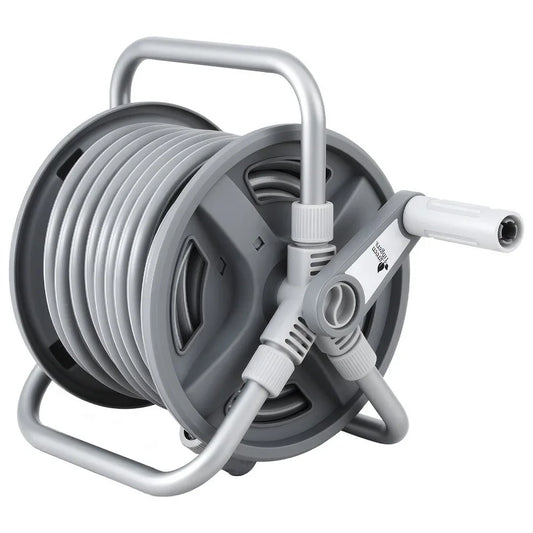Green Fingers 20m Retractable Garden Hose Reel Heavy Duty 1/2" Hose Auto Rewind - Mekamart Australia
