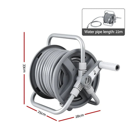 Green Fingers 20m Retractable Garden Hose Reel Heavy Duty 1/2" Hose Auto Rewind - Mekamart Australia