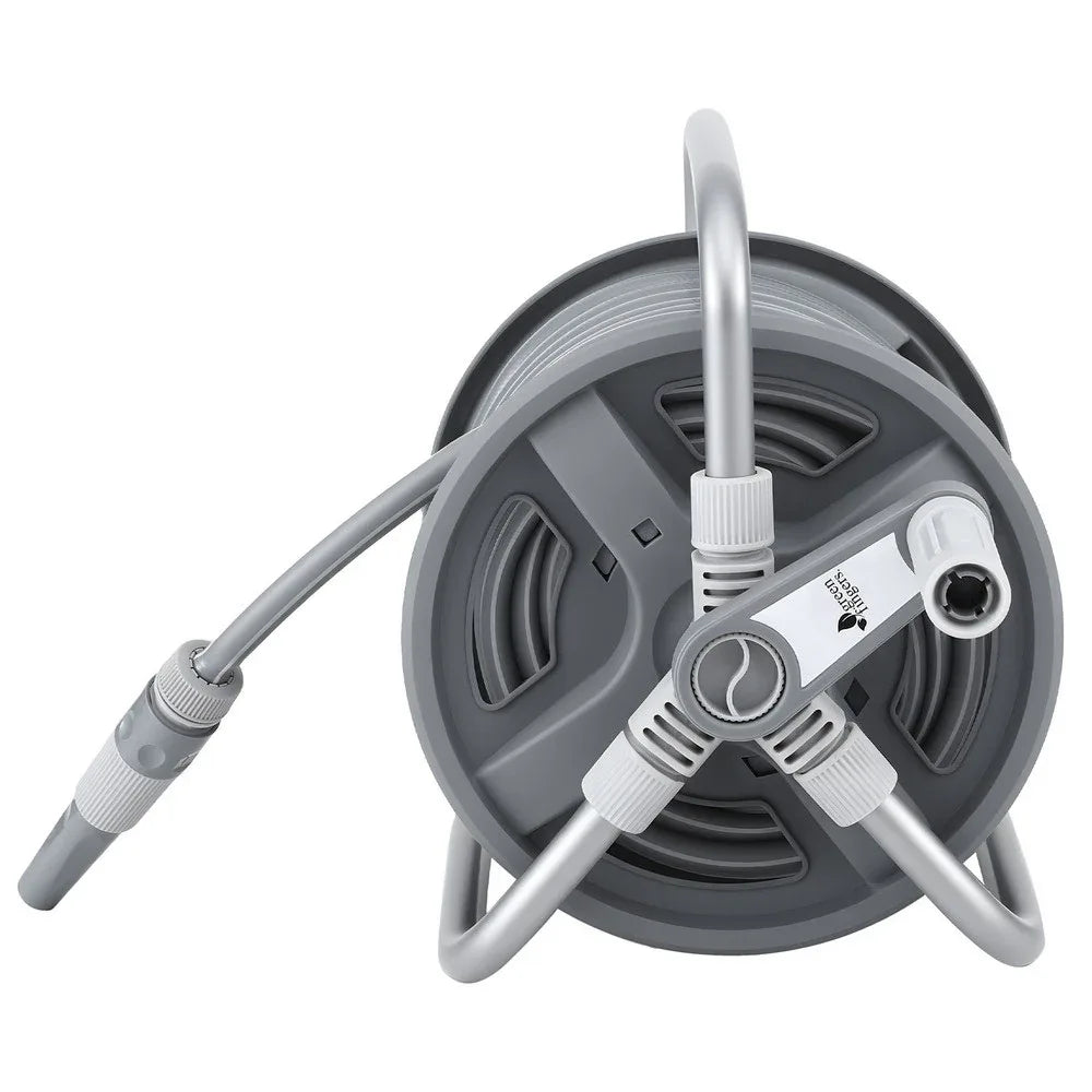Green Fingers 20m Retractable Garden Hose Reel Heavy Duty 1/2" Hose Auto Rewind - Mekamart Australia
