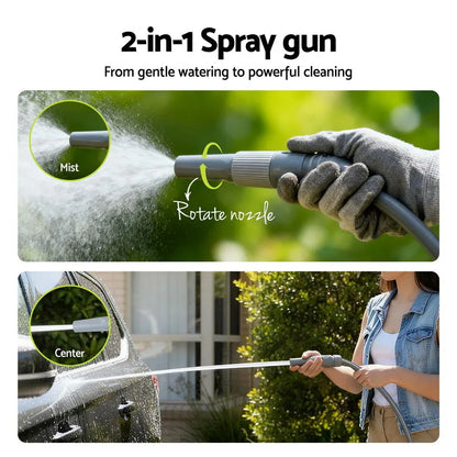Green Fingers 20m Retractable Garden Hose Reel Heavy Duty 1/2" Hose Auto Rewind - Mekamart Australia