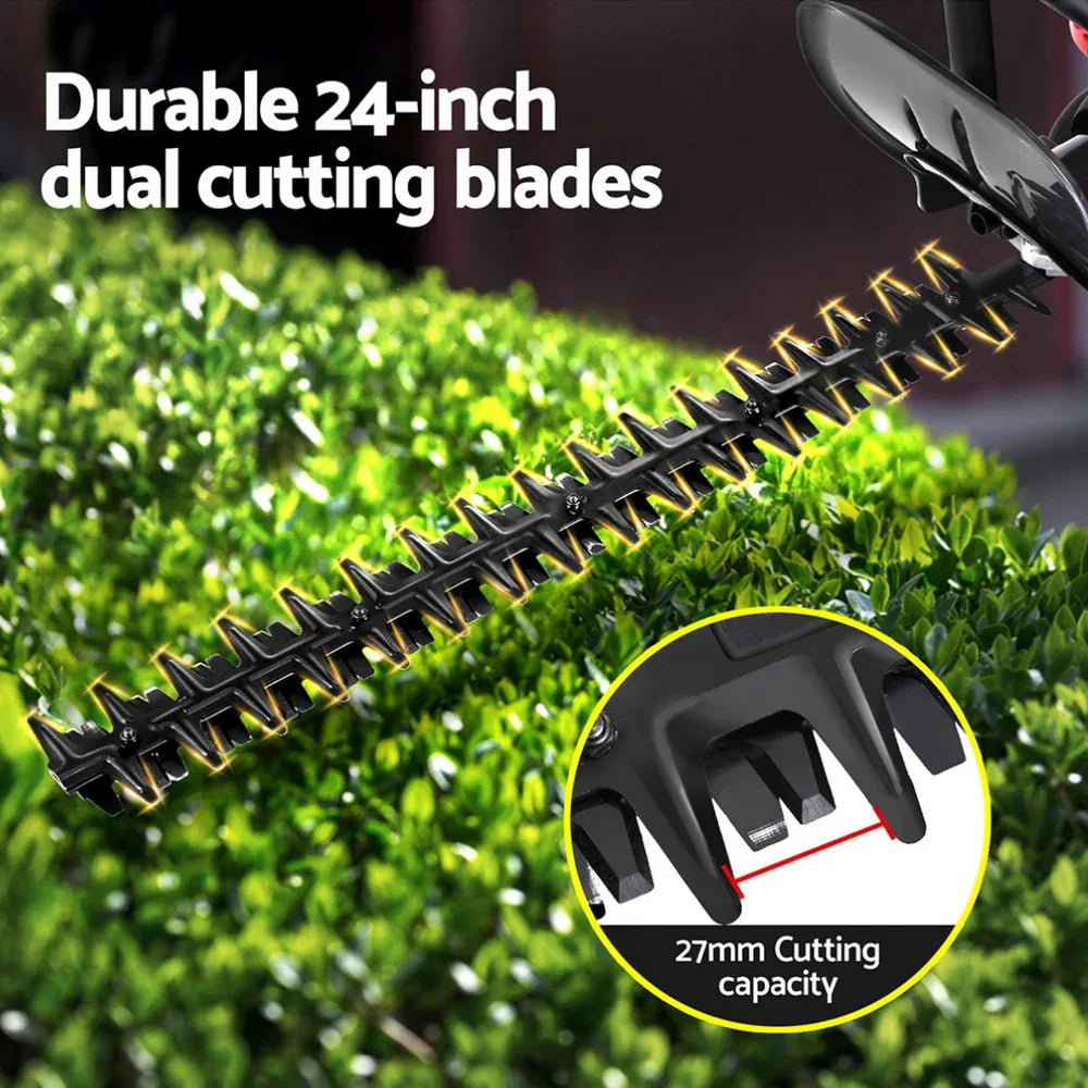 Giantz 25.4CC Petrol Hedge Trimmer 24" Dual Blade Tree Grass Garden Tool - Mekamart Australia