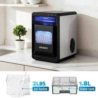Devanti Ice Maker Machine 20kg Chewable Nugget Ice Countertop w/Self Cleaning - Mekamart Australia