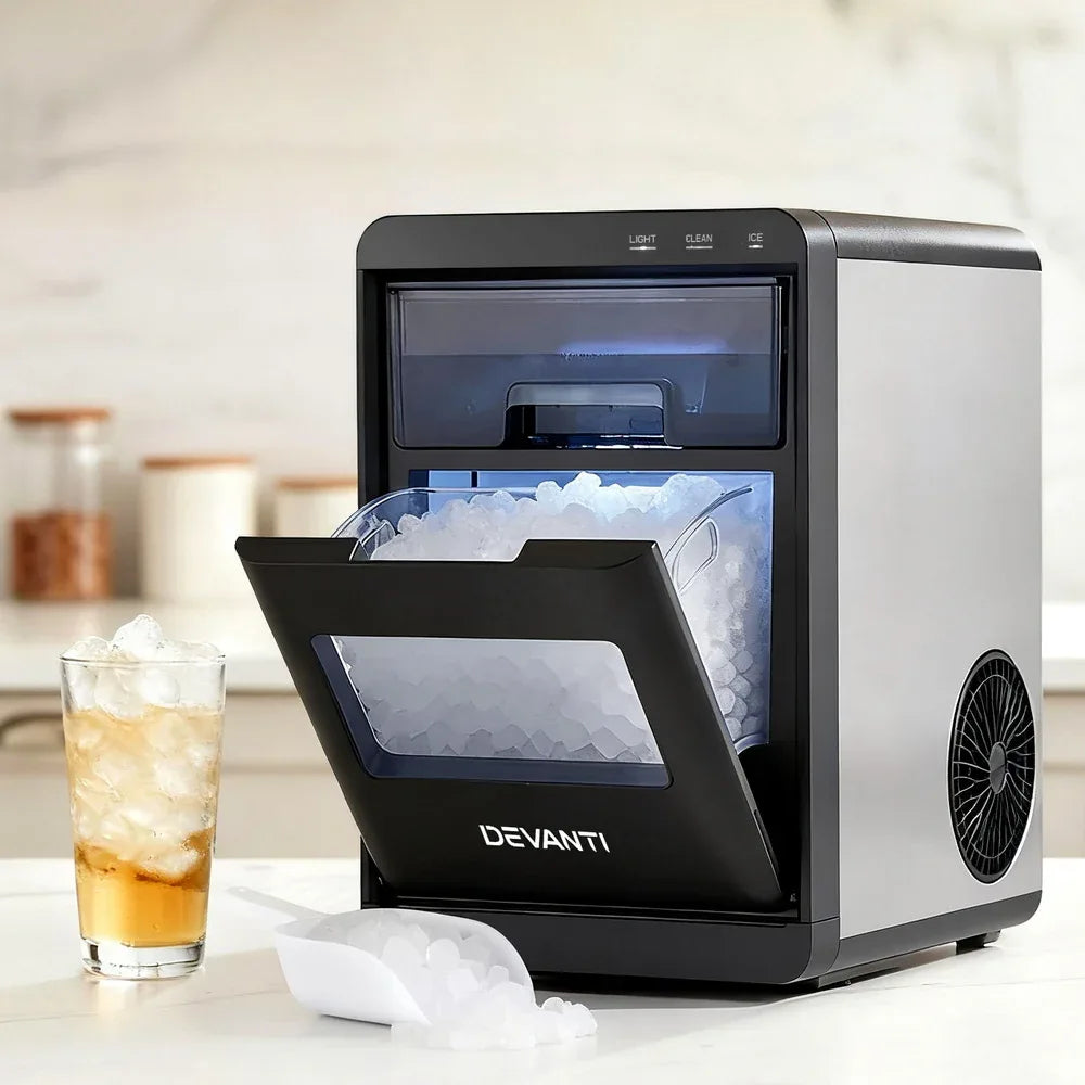 Devanti Ice Maker Machine 20kg Chewable Nugget Ice Countertop w/Self Cleaning - Mekamart Australia