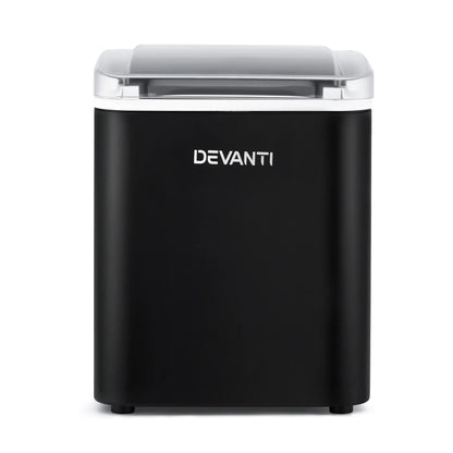 Devanti Ice Maker Machine Portable 12kg Countertop w/Self Cleaning 1.2L Black - Mekamart Australia