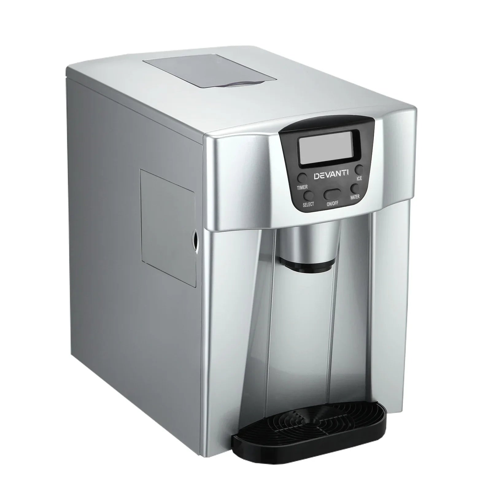 Devanti 2L Portable Ice Cuber Maker & Water Dispenser - Silver - Mekamart Australia