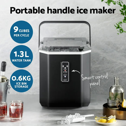 Devanti 12kg Ice Maker Machine 1.3L w/Scoop Holder Black - Mekamart Australia