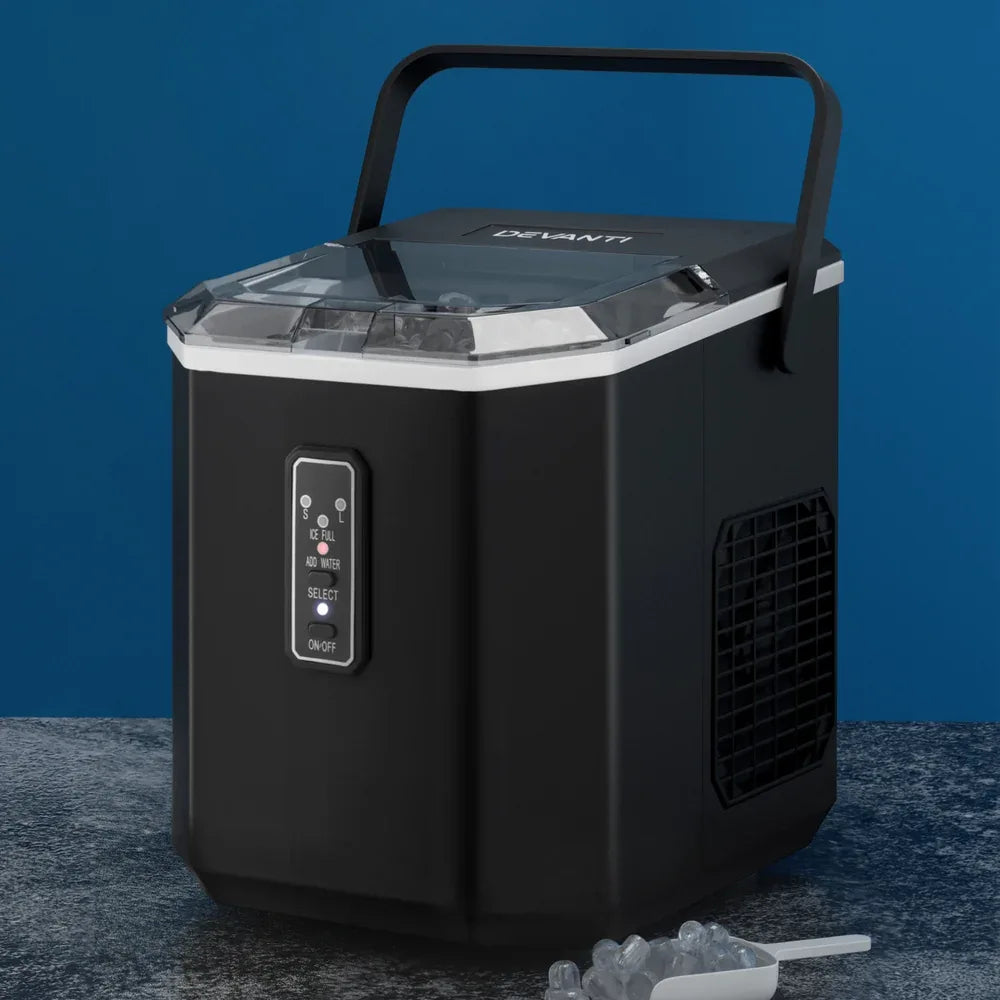 Devanti 12kg Ice Maker Machine 1.3L w/Scoop Holder Black - Mekamart Australia