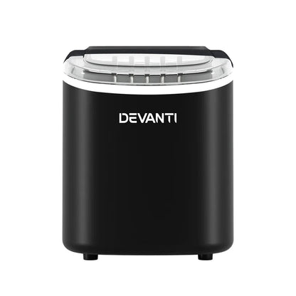 Devanti Portable Ice Maker Machine Ice Cube Tray 12kg Bar Countertop Black - Mekamart Australia