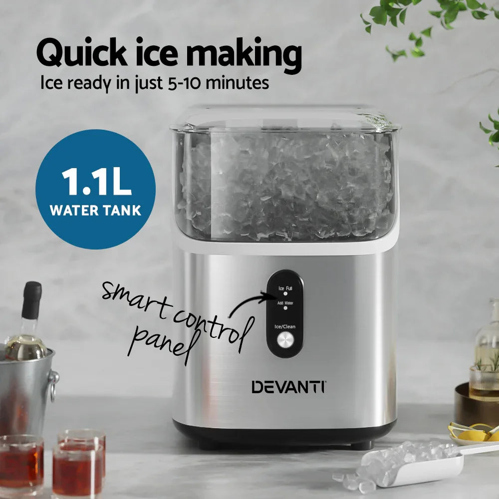 Devanti Ice Maker Machine 15kg Nugget Ice Cube - Mekamart Australia