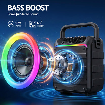 Alpha Portable Karaoke Machine with 2 Wireless Microphones Bluetooth 5.3