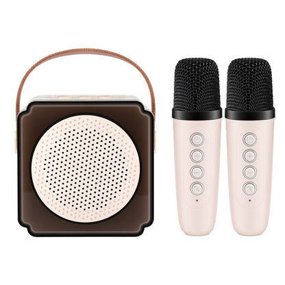 Alpha Mini Portable Karaoke Machine for Adults Kids with 2 Wireless Microphones