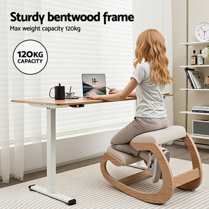 Artiss Kneeling Chair Ergonomic Posture Chair with Memory Foam Balance Stool for Home Office Gaming 120kg Weight Capacity Beige - Mekamart Australia