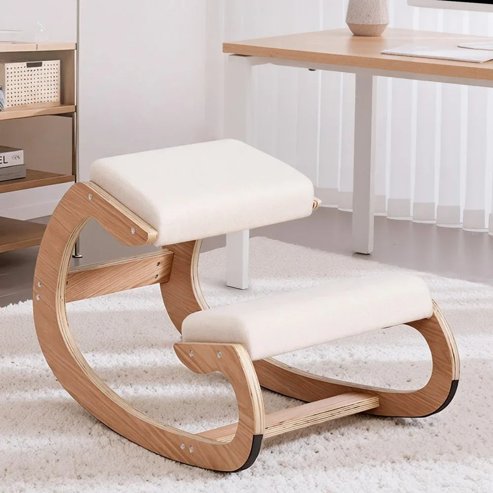 Artiss Kneeling Chair Ergonomic Posture Chair with Memory Foam Balance Stool for Home Office Gaming 120kg Weight Capacity Beige - Mekamart Australia