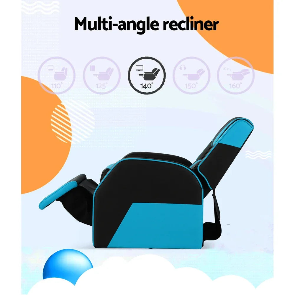 Keezi Kids Recliner Chair PU Leather Gaming Sofa Lounge Couch Children Armchair - Mekamart Australia