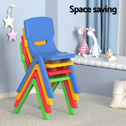 Keezi 5PCS Kids Table and Chairs Set Children Study Desk Furniture Plastic 4 Chairs - Mekamart Australia
