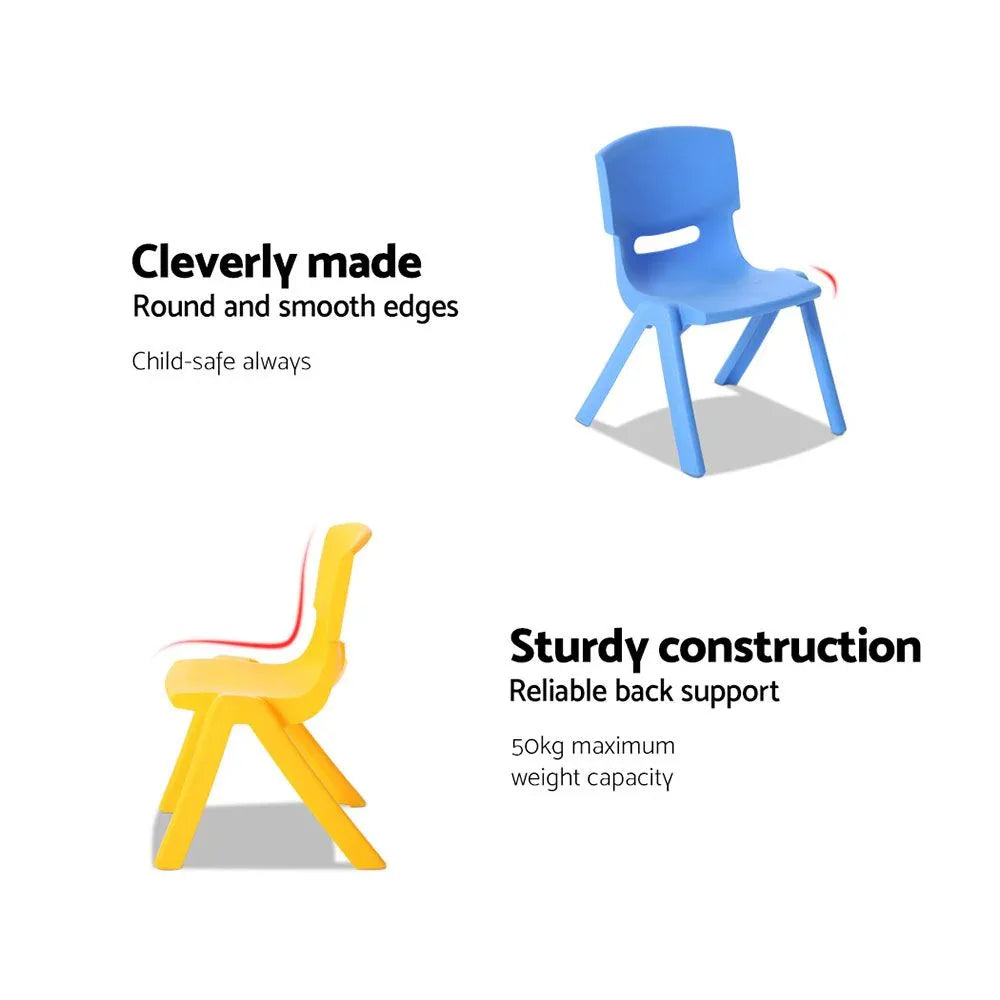 Keezi 5PCS Kids Table and Chairs Set Children Study Desk Furniture Plastic 4 Chairs - Mekamart Australia