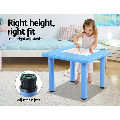 Keezi 5PCS Kids Table and Chairs Set Children Study Desk Furniture Plastic 4 Chairs - Mekamart Australia
