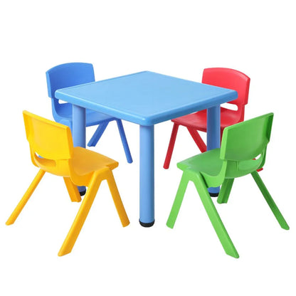 Keezi 5PCS Kids Table and Chairs Set Children Study Desk Furniture Plastic 4 Chairs - Mekamart Australia