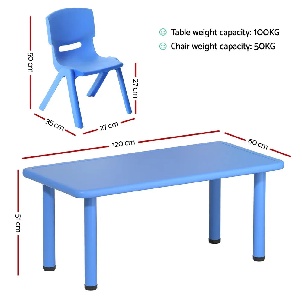 Keezi 9PCS Kids Table and Chairs Set Children Study Desk Furniture Plastic 8 Chairs - Mekamart Australia