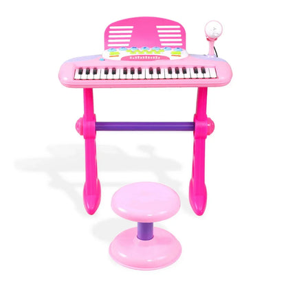 Keezi Kids Piano Keyboard 37 Keys Electronic Musical Instrument Set w/ Stool Microphone - Mekamart Australia