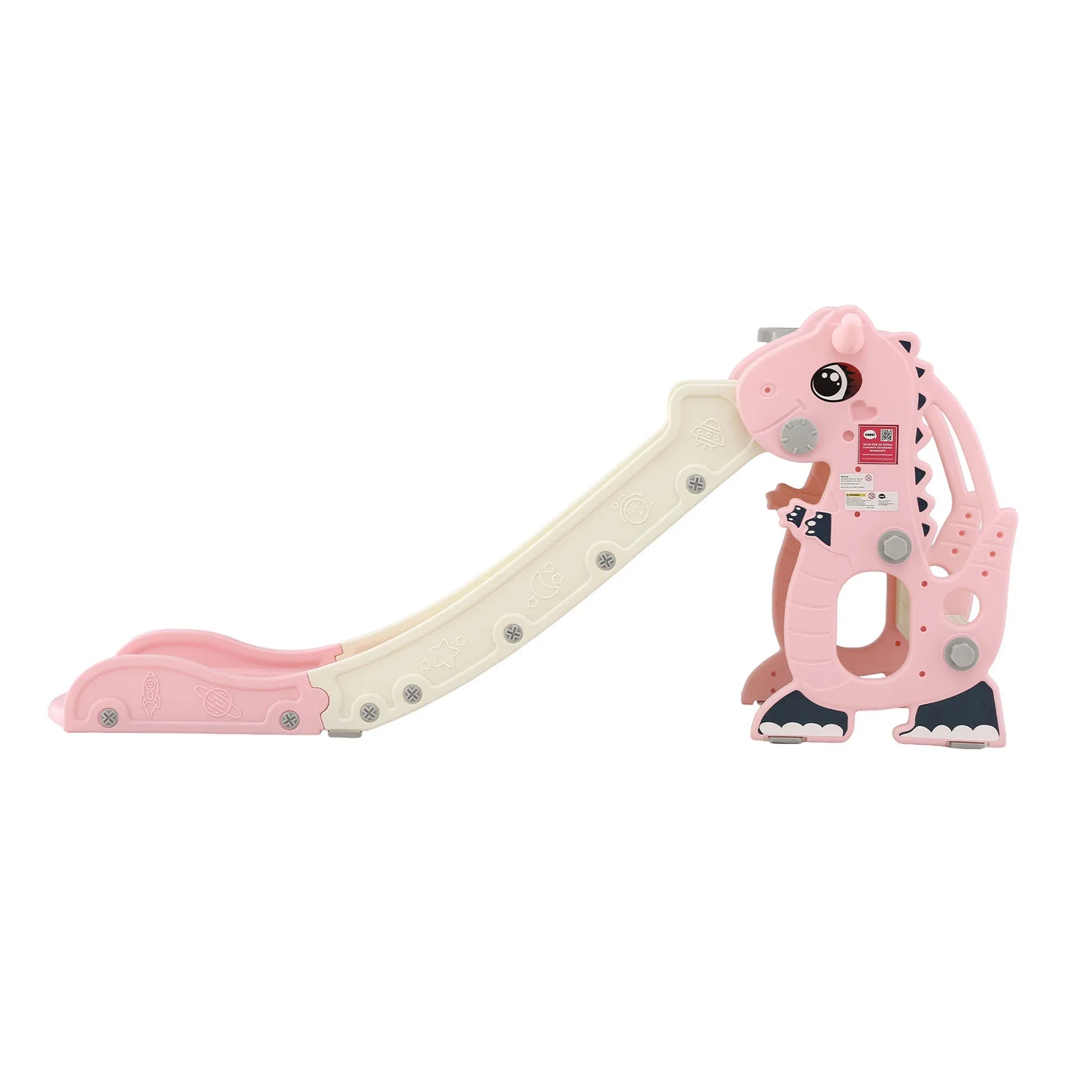 Keezi Kids Slide Set Basketball Hoop Outdoor Playground Toy Dragon 125cm Slide Pink - Mekamart Australia