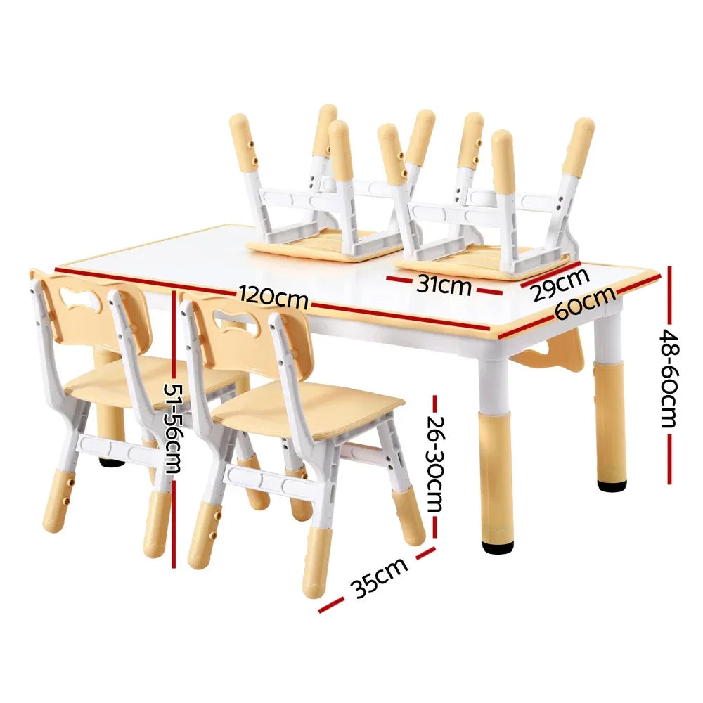 1 Keezi Kids Table and 4 Chairs Set Graffiti - Mekamart Australia