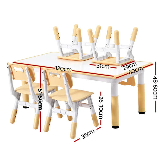 1 Keezi Kids Table and 4 Chairs Set Graffiti - Mekamart Australia