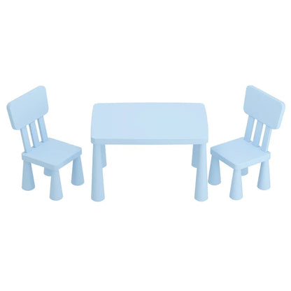 1 Keezi Kids Table and 2 Chairs Set Blue - Mekamart Australia