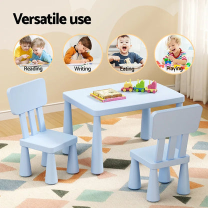 1 Keezi Kids Table and 2 Chairs Set Blue - Mekamart Australia