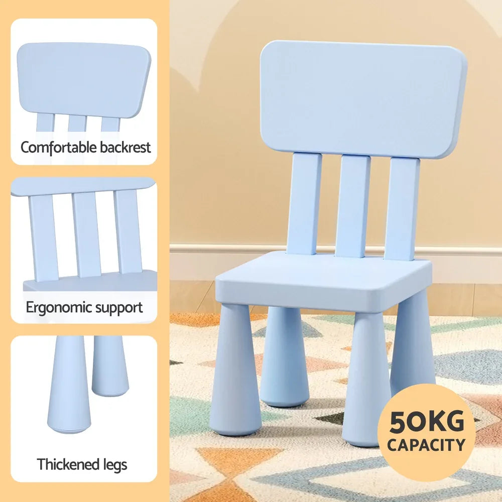 1 Keezi Kids Table and 2 Chairs Set Blue - Mekamart Australia