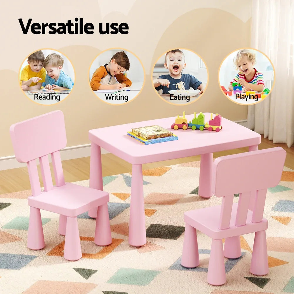 1 Keezi Kids Table and 2 Chairs Set Pink - Mekamart Australia
