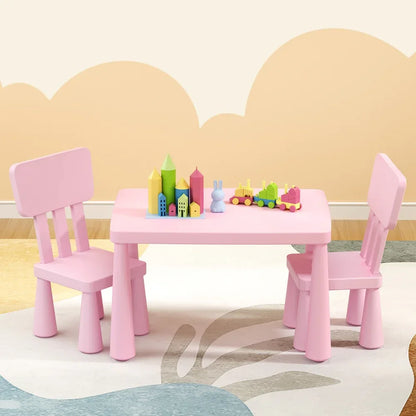 1 Keezi Kids Table and 2 Chairs Set Pink - Mekamart Australia