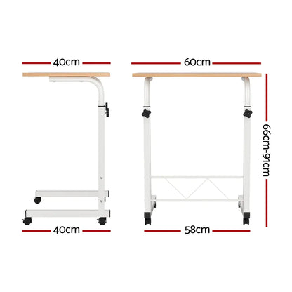 Artiss Laptop Desk Table Adjustable 60CM Light Wood - Mekamart Australia