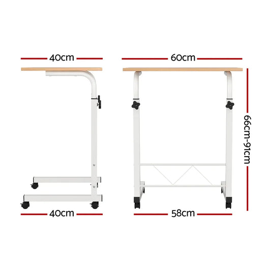 Artiss Laptop Desk Table Adjustable 60CM Light Wood - Mekamart Australia
