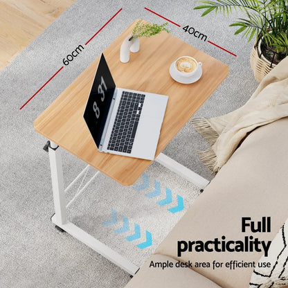 Artiss Laptop Desk Table Adjustable 60CM Light Wood - Mekamart Australia