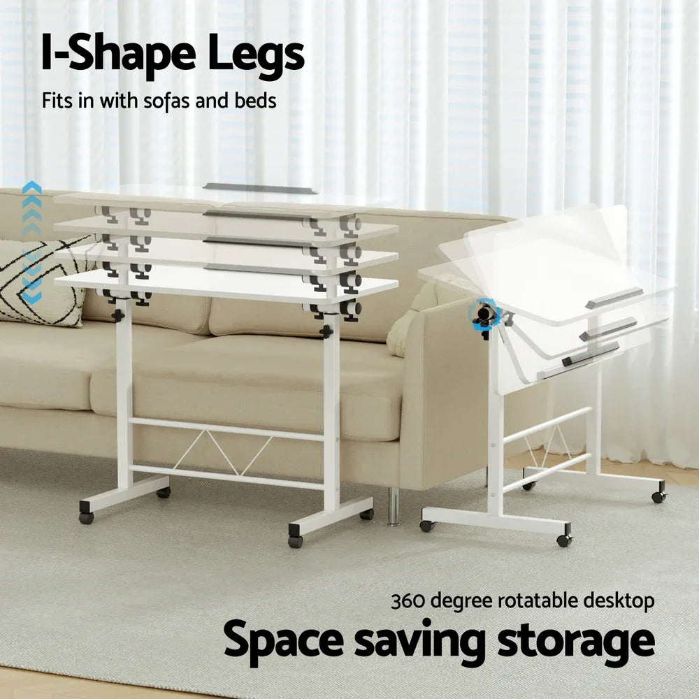 Artiss Laptop Desk Table Adjustable 80CM White - Mekamart Australia
