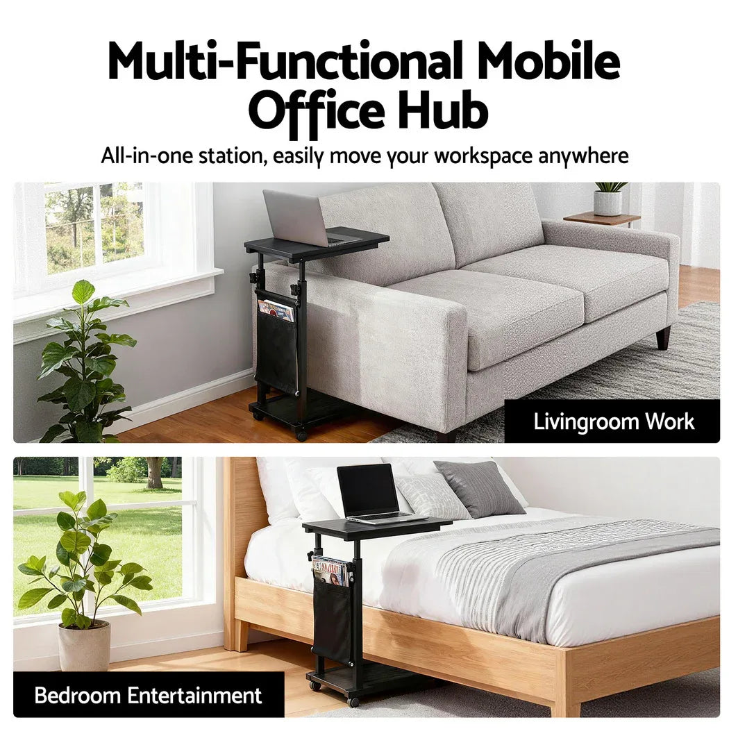 Artiss Laptop Desk Height Adjustable Mobile Workstation Computer Desks 48CM Black - Mekamart Australia