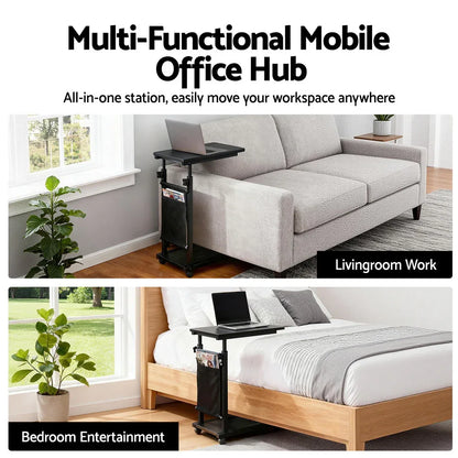 Artiss Laptop Desk Height Adjustable Mobile Workstation Computer Desks 48CM Black - Mekamart Australia