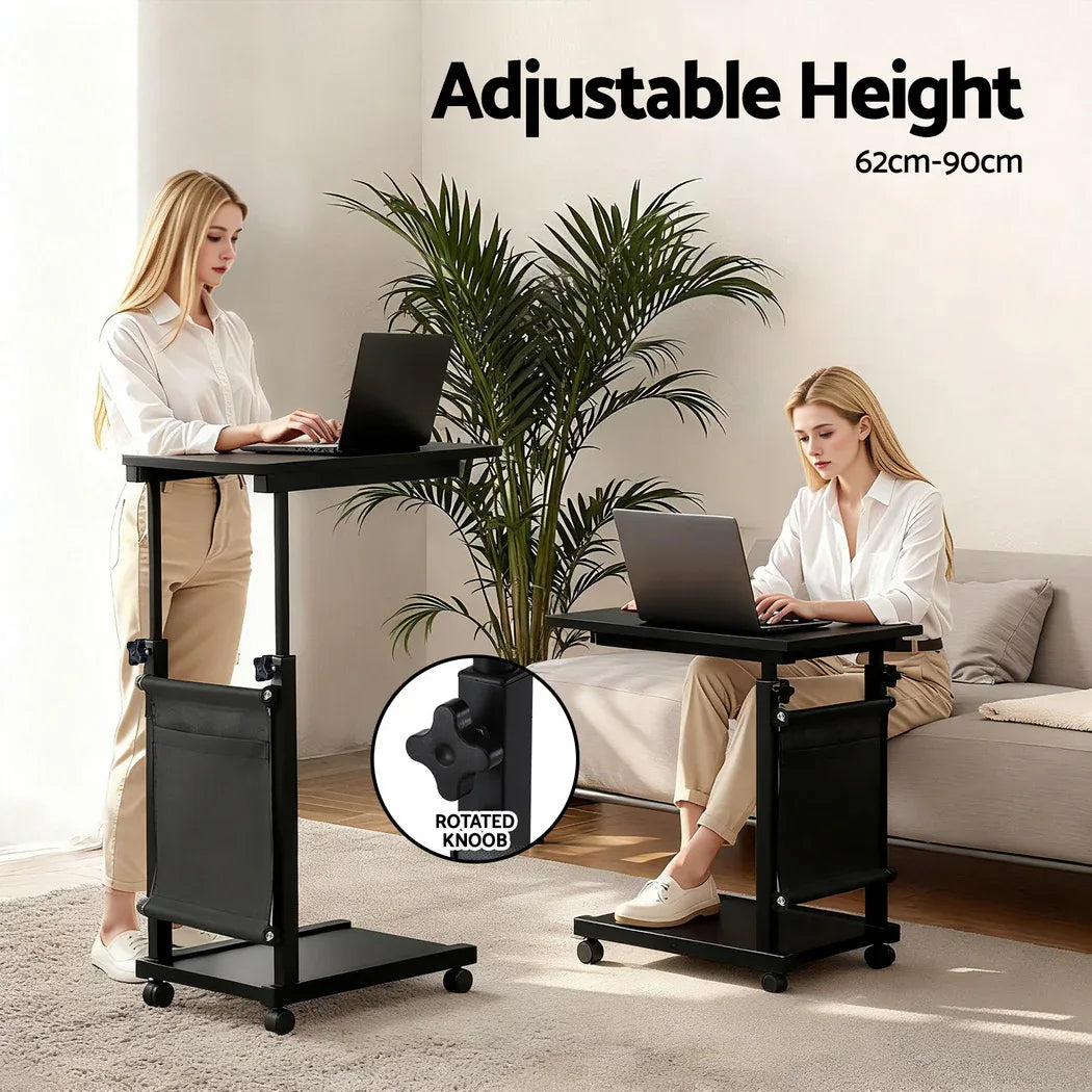 Artiss Laptop Desk Height Adjustable Mobile Workstation Computer Desks 48CM Black - Mekamart Australia