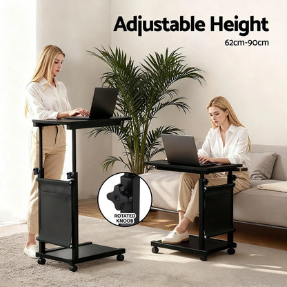 Artiss Laptop Desk Height Adjustable Mobile Workstation Computer Desks 48CM Black - Mekamart Australia