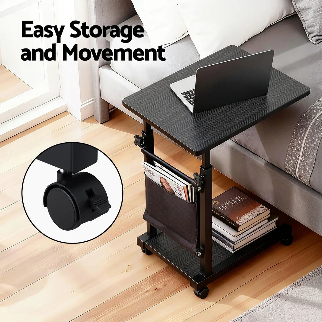 Artiss Laptop Desk Height Adjustable Mobile Workstation Computer Desks 48CM Black - Mekamart Australia