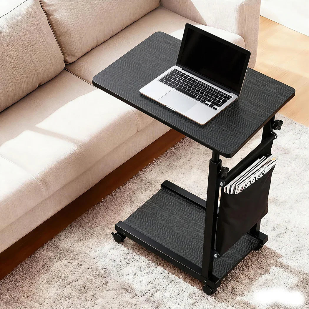Artiss Laptop Desk Height Adjustable Mobile Workstation Computer Desks 48CM Black - Mekamart Australia