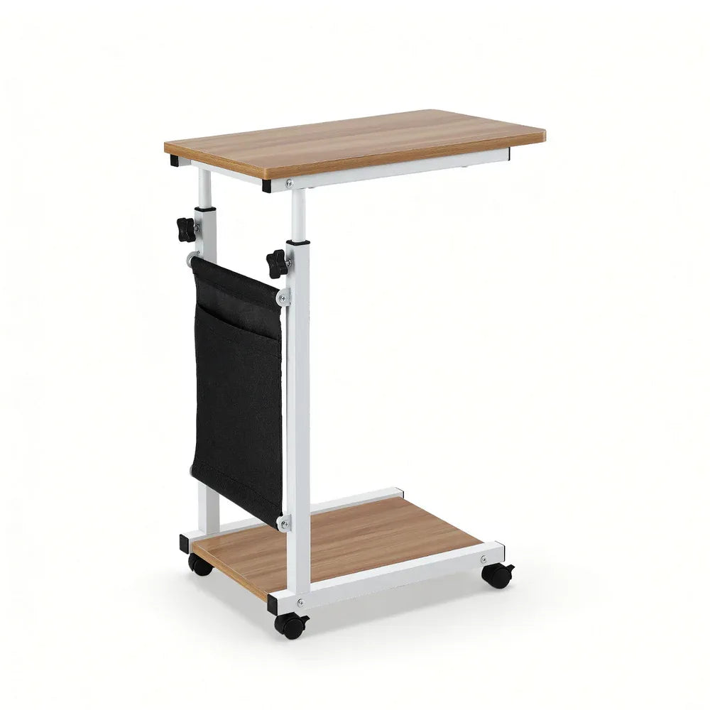 Artiss Laptop Desk Height Adjustable Mobile Workstation Computer Desks 48CM Oak - Mekamart Australia