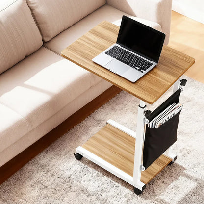 Artiss Laptop Desk Height Adjustable Mobile Workstation Computer Desks 48CM Oak - Mekamart Australia