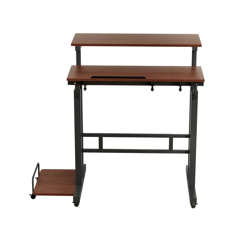 Artiss Laptop Desk Table Adjustable Dark Wood 80CM - Mekamart Australia
