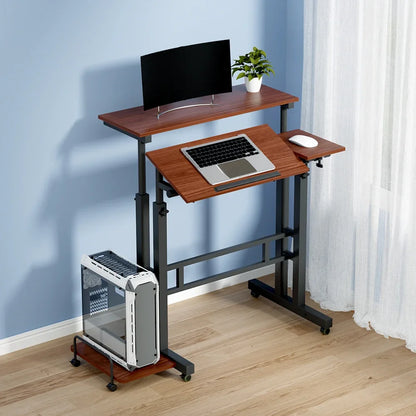 Artiss Laptop Desk Table Adjustable Dark Wood 80CM - Mekamart Australia